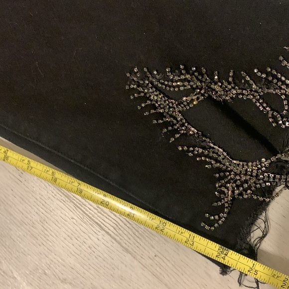 Risen‎ jeans black distressed bling bling size 13/31 high waisted raw ham party - Picture 11 of 16